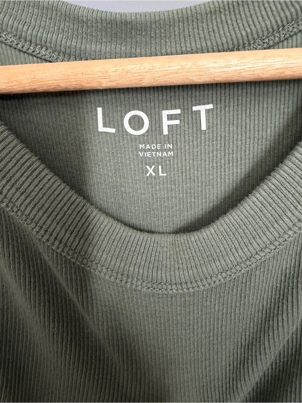 LOFT Olive Ribbed Tank Top - Picture 3 of 3